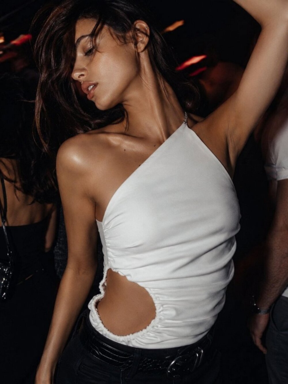 Zara White Satin Jewel Rhinestone Strap Top Sz XS NWT